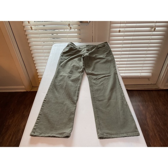 Olive Green Pants Wide Leg‎ Casual Everyday Trousers Size Unknown - Picture 1 of 9